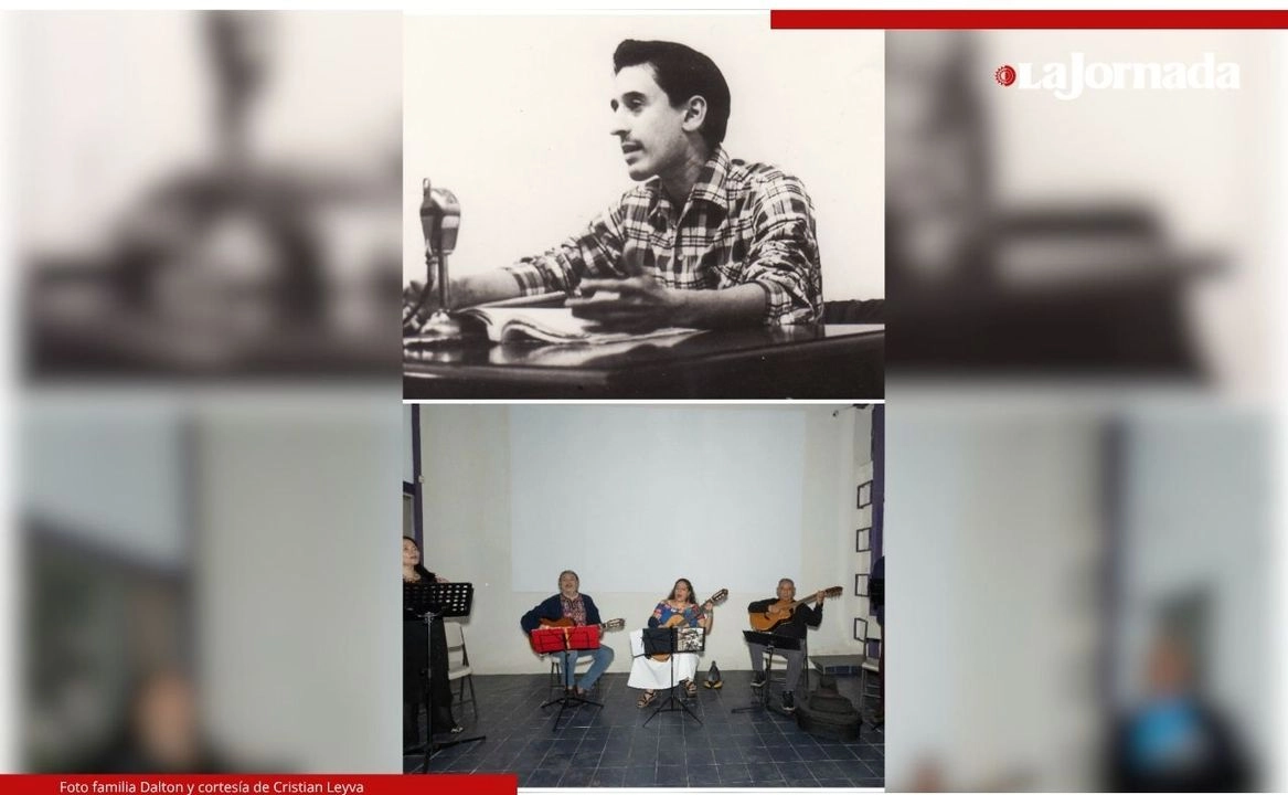 La obra comprometida del salvadoreño Roque Dalton, por su ironía y contenido social, inspiró la renovación de la lírica latinoamericana en los años 60 y 70. Abajo, entre otros, los músicos Anastasia Sonaranda, Carlos Porcel ‘Nahuel’ y Armando Chacha, quienes presentarán ‘El turno del ofendido’ en honor al activista en el Foro Contigo América. Foto 