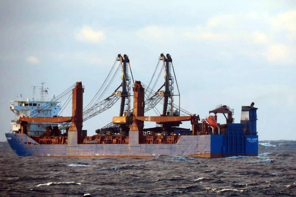 El buque carguero ruso 'Ursa Major' se hundió a inicio de semana en el Mar Mediterráneo. Foto Afp 