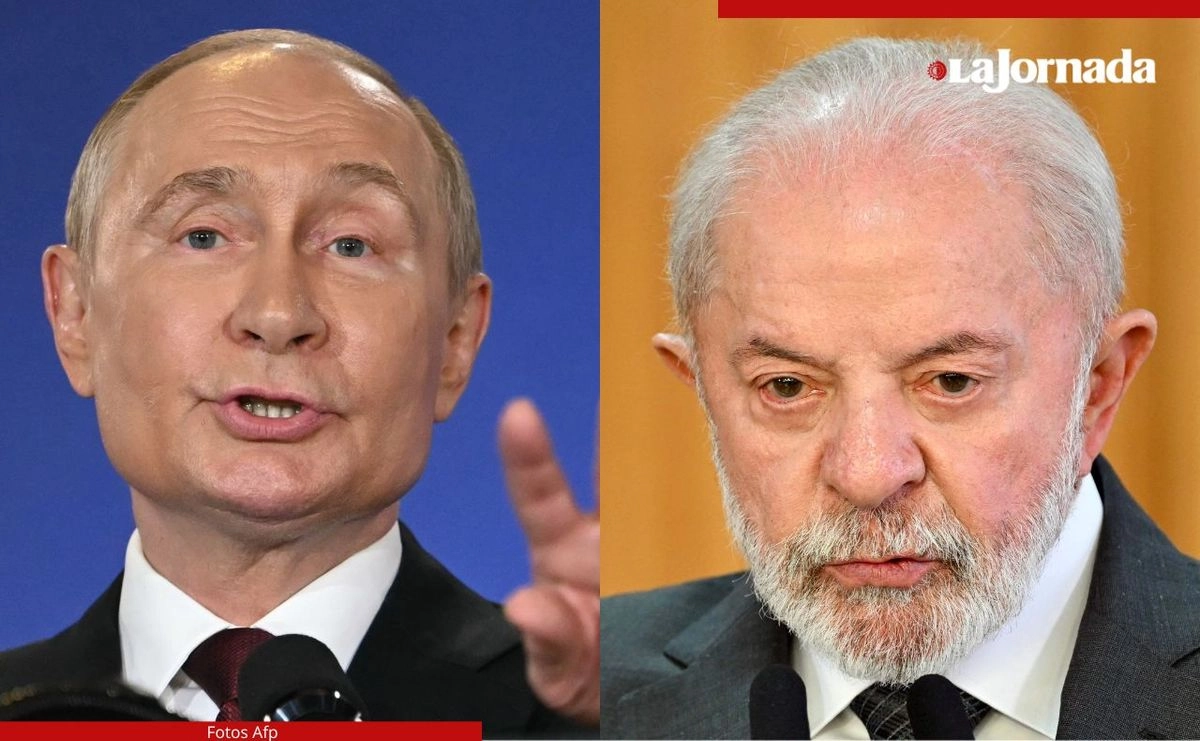Combinaison d’images d’archives des présidents de la Russie, Vladimir Poutine, et du Brésil, Luiz Inácio Lula da Silva. Photo