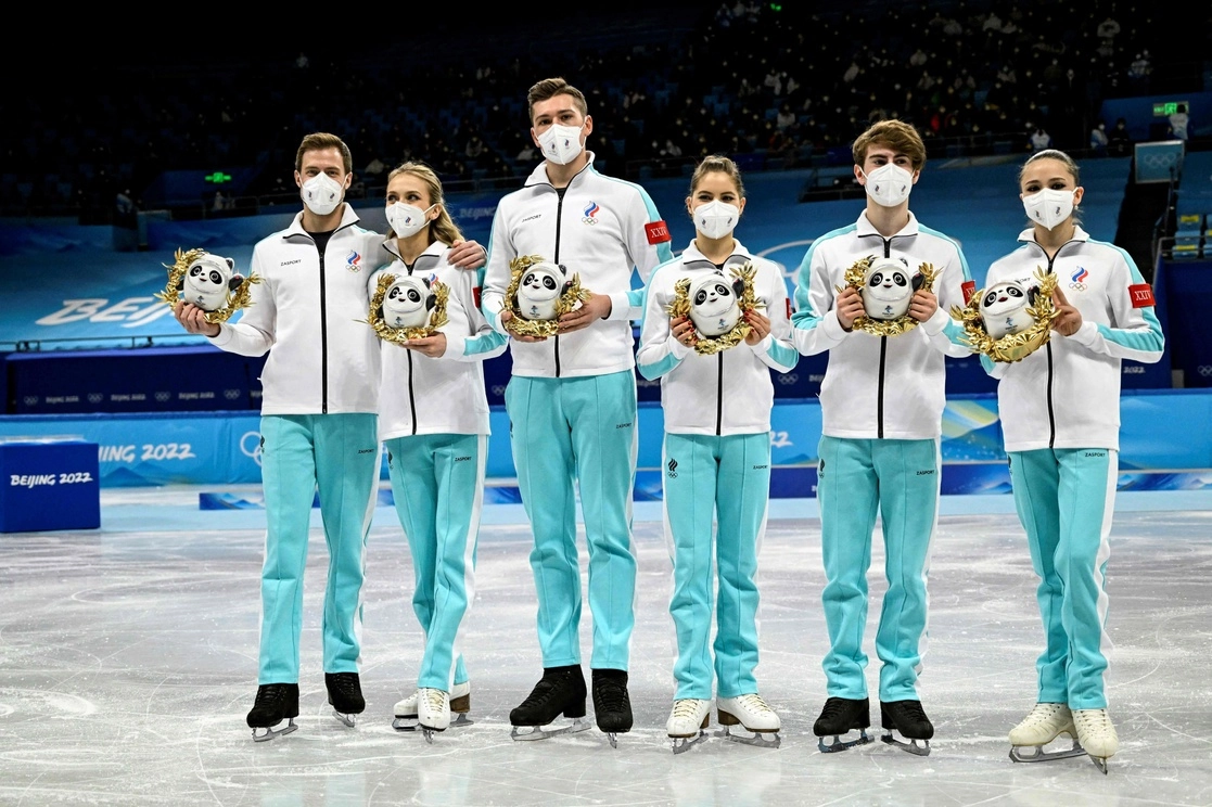 El equipo ruso de patinaje. Foto Afp