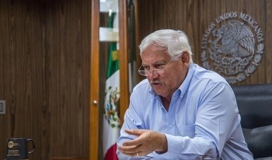 El titular de Sader, Víctor Villalobos durante una reunión de trabajo. Foto tomada de la cuenta de Twitter @Agricultura_mex