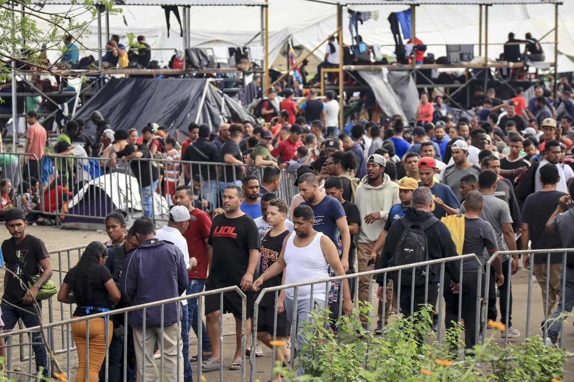En imagen de archivo, migrantes en San Pedro Tapanatepec, Oaxaca. Foto Afp