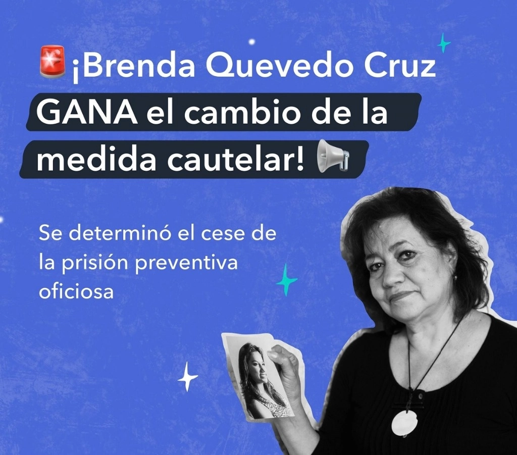 Distintos colectivos en apoyo de Brenda Cruz celebraron la obtención de arraigo domiciliario. Foto Tomada de X @yoMexiro