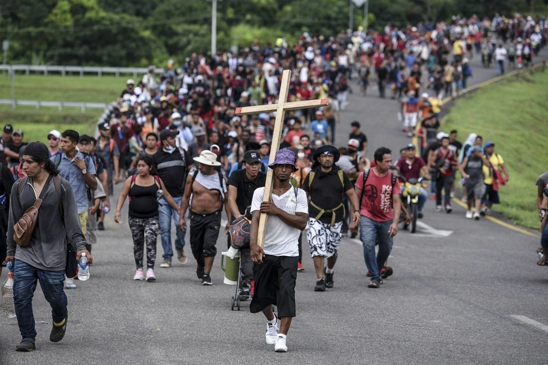 En imagen de archivo, caravana migrante llega a Huixtla, Chiapas. Foto Cuartoscuro