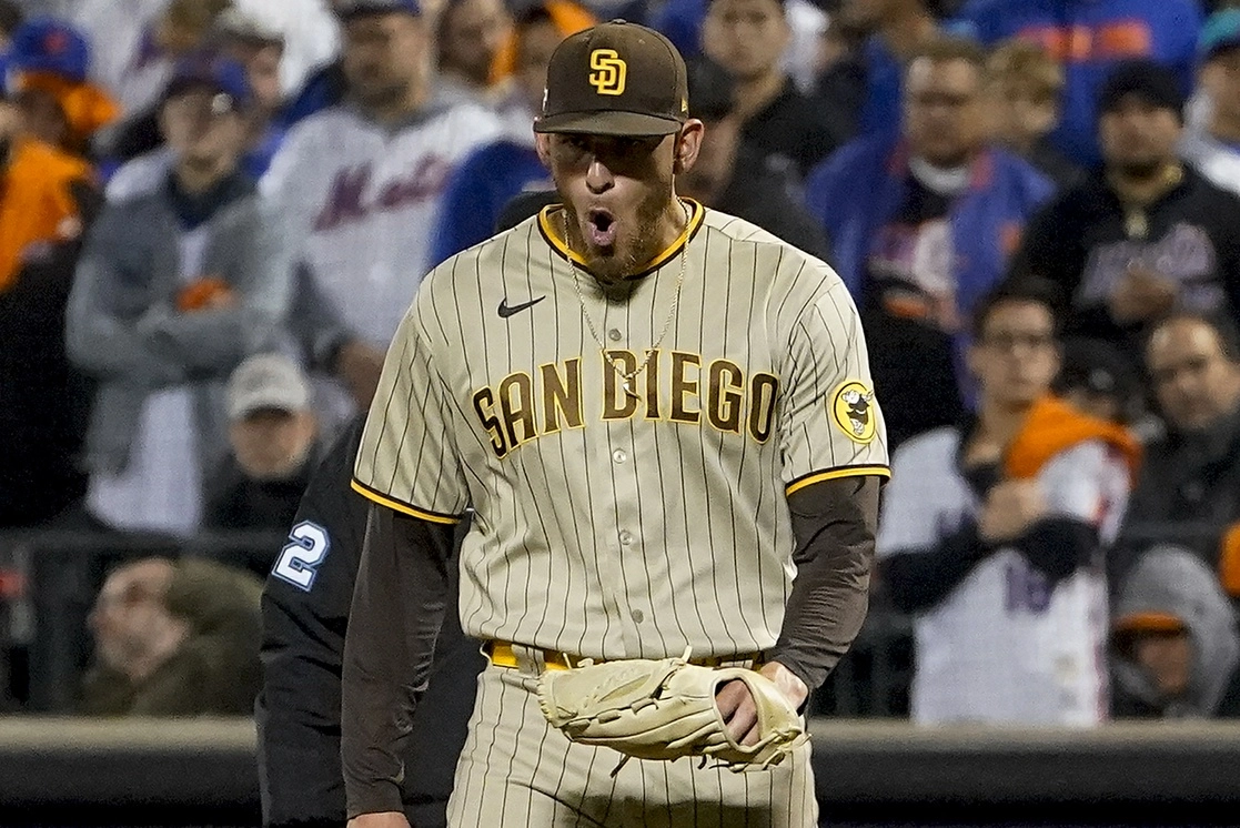Joe Musgrove durante el encuentro de los Padres de San Diego contra los Mets de Nueva York. Foto Ap