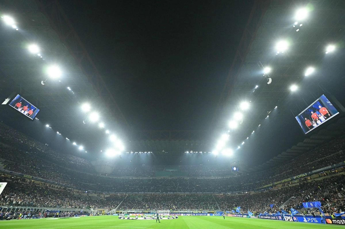 Vista general del estadio antes del partido de la segunda jornada de la fase de grupos de la UEFA Champions League entre el Inter de Milán y el Slavia de Praga en el estadio San Siro de Milán, el 30 de septiembre de 2025. Foto