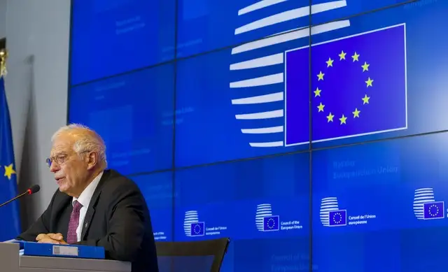 El canciller europeo Josep Borrell, el lunes pasado en Luxemgurgo, donde se decidió imponer sanaciones a Rusia por el envenenamiento al líder opositor ruso. Foto Ap 