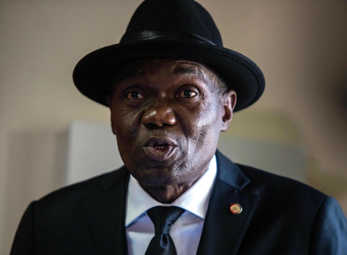 El presidente del Senado de Haití, Joseph Lambert, pronuncia su discurso durante la apertura de la sesión parlamentaria, el 10 de enero de 2022 en Puerto Príncipe. Foto Afp