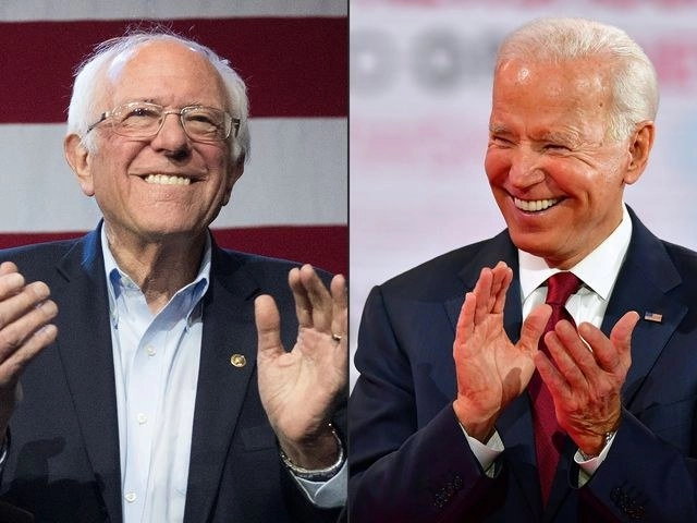 Bernie Sanders dijo en una transmisión conjunta con Joe Biden que le está "pidiendo a todos los estadunidenses" que "apoyen su candidatura”. Foto Afp / Archivo