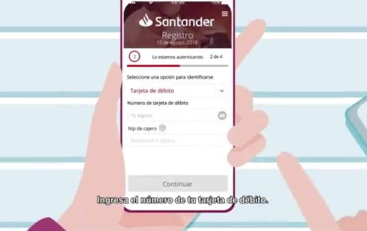 Ante la emergencia santinaria Santander promueve en uso de la banca móvil. Foto @SantanderMx