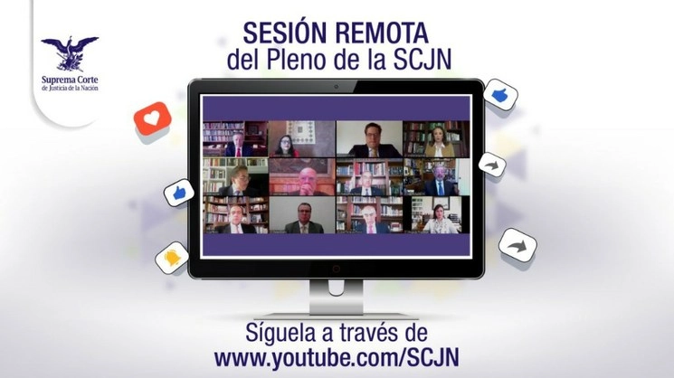 Las sesiones de la Suprema Corte se ha realizado de manera virtual ante la pandemia del COvid-19- Foto @SCJN
