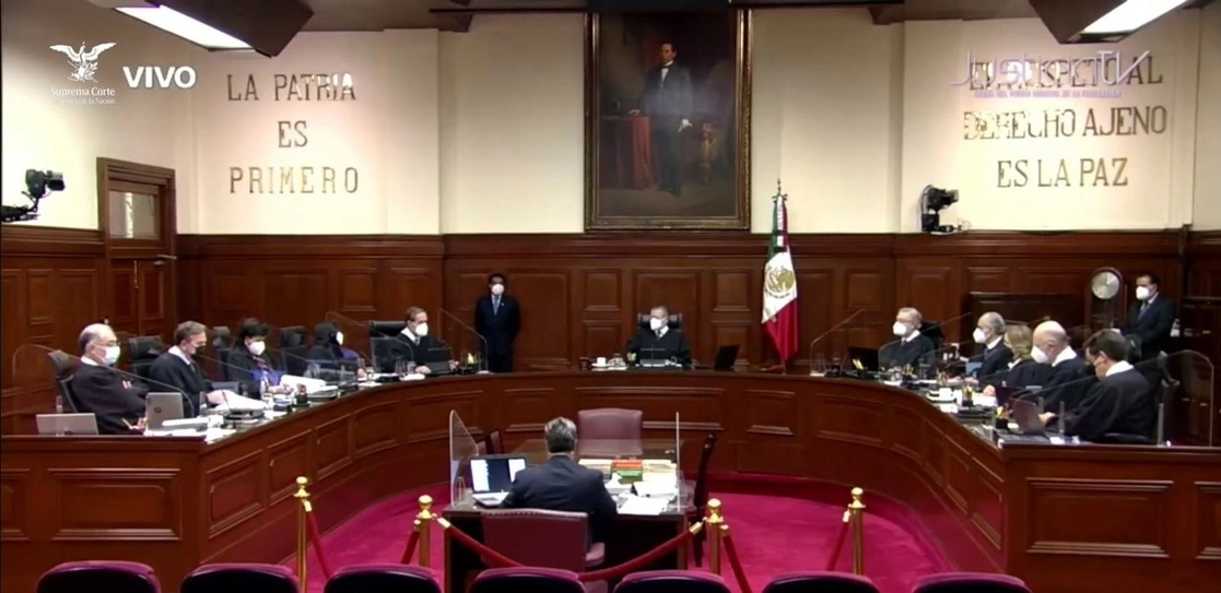 Durante la sesión de la Suprema Corte de Justicia de la Nación, el 3 de agosto de 2021. Foto tomada de la transmisión a través del Twitter de @SCNJ