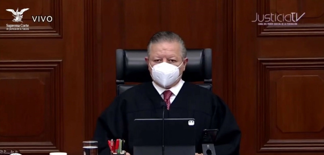 Arturo Zaldívar, presidente de la Suprema Corte de Justicia de la Nación, durante la sesión del pleno, el 21 de septiembre de 2021. Foto tomada de la transmisión en vivo a través del canal de Youtube de la  Suprema Corte de Justicia de la Nación