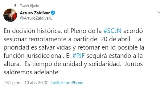 Imagen tomada de la cuenta en Twitter @ArturoZaldivarL
