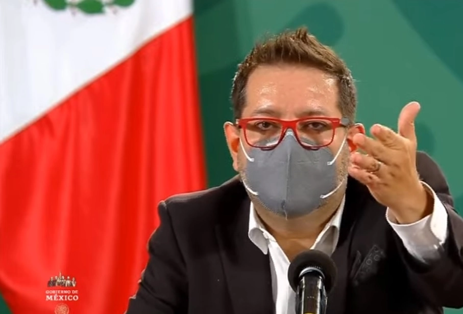 Ricardo Cortés Alcalá, director de Promoción de la Salud durante conferencia de prensa. Fotograma tomado del video emitido por el Gobierno de México