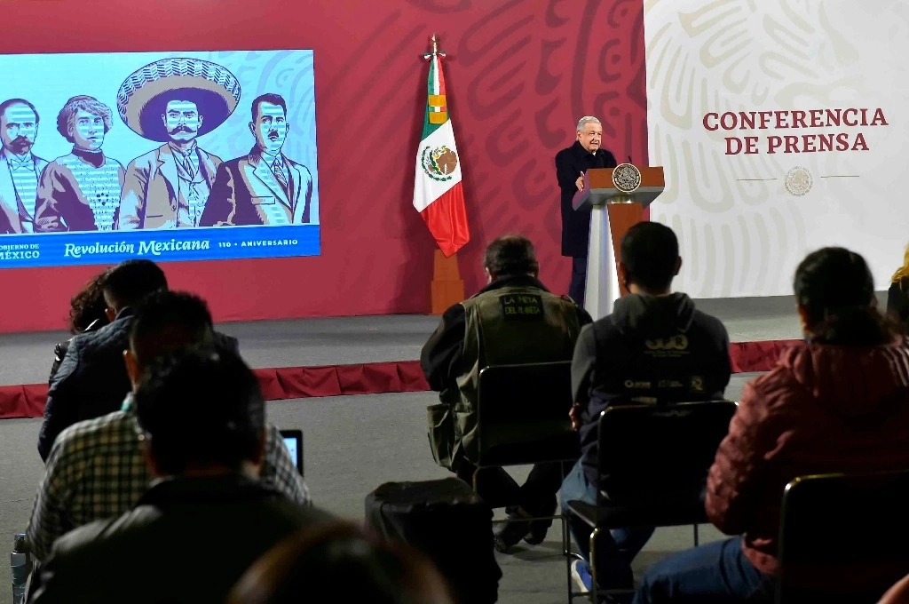 El presidente Andrés Manuel López Obrador durante la conferencia matutina en Palacio Nacional, el 20 de noviembre de 2020. Foto cortesía Presidencia