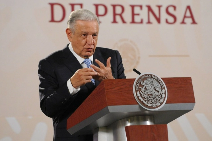 El presidente Andrés Manuel López Obrador durante su conferencia de prensa desde Palacio Nacional, el 22 de junio de 2023. Foto Cuartoscuro 