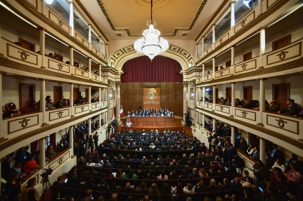 El Teatro de la República de Querétaro, inmueble donde se promulgó la Constitución Política de los Estados Unidos Mexicanos, en 1917. Foto Cuartoscuro / Archivo 