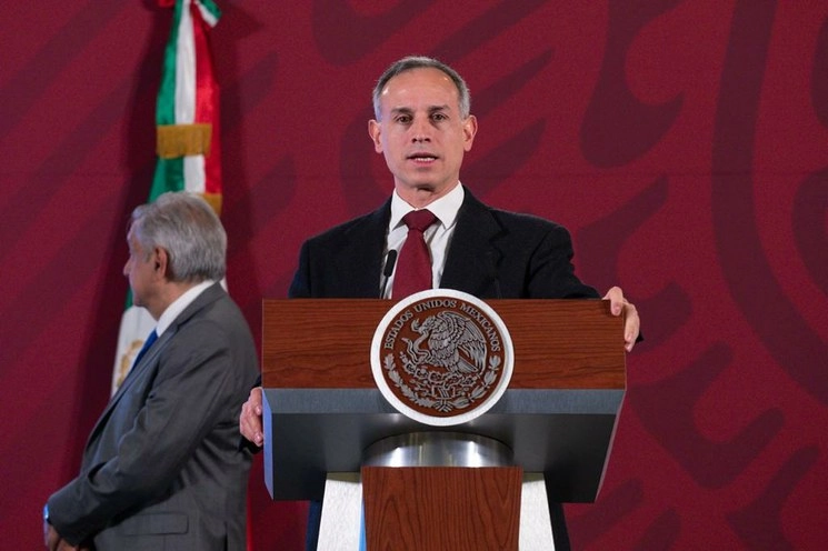 El subsecretario de Prevención y Promoción de la Salud, Hugo López-Gatell, durante la conferencia matutina del presidente Andrés Manuel López Obrador. Foto Pablo Ramos