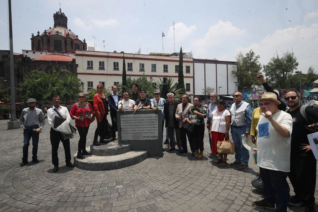Periodistas durante el encuentro en Plaza Zarco. Foto 