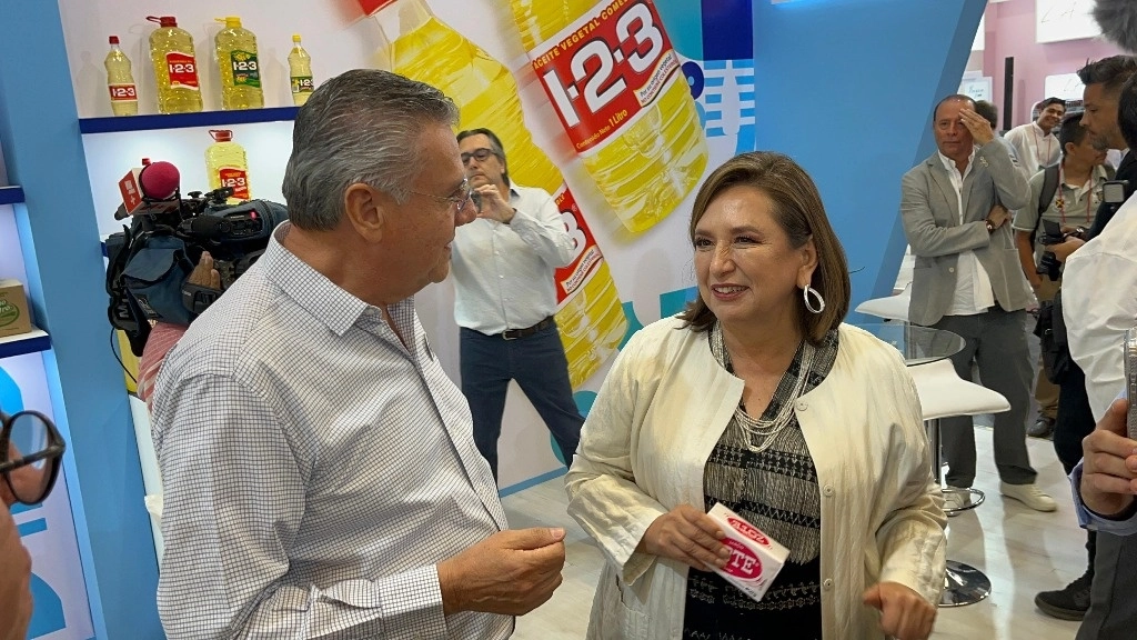Gálvez acudió esta mañana a la reunión anual de la Asociación Nacional de Tiendas de Autoservicio y Departamentales (ANTAD), el 12 de marzo de 2024. Foto Néstor Jiménez