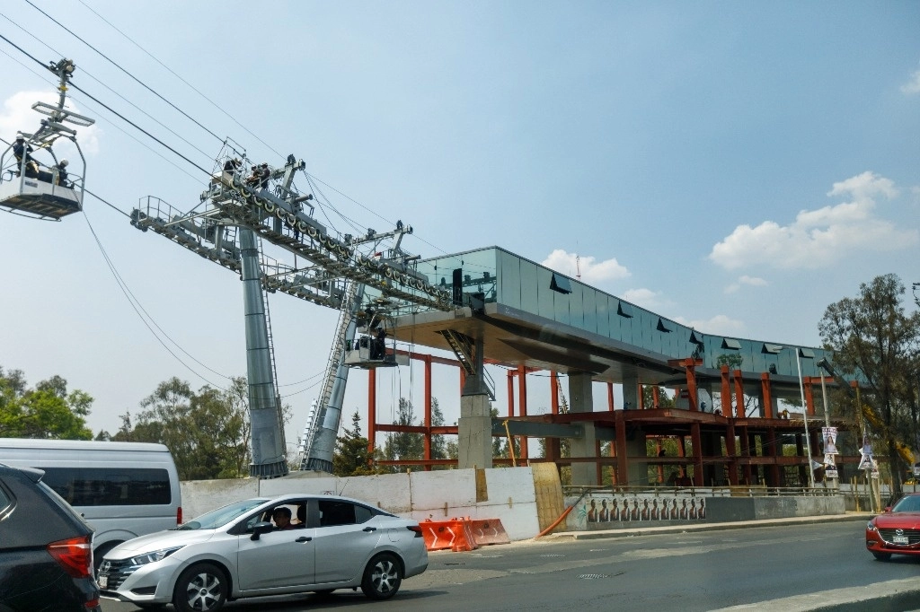 Obras del Cablebús en Chapultepec, CDMX. Foto Pablo Ramos