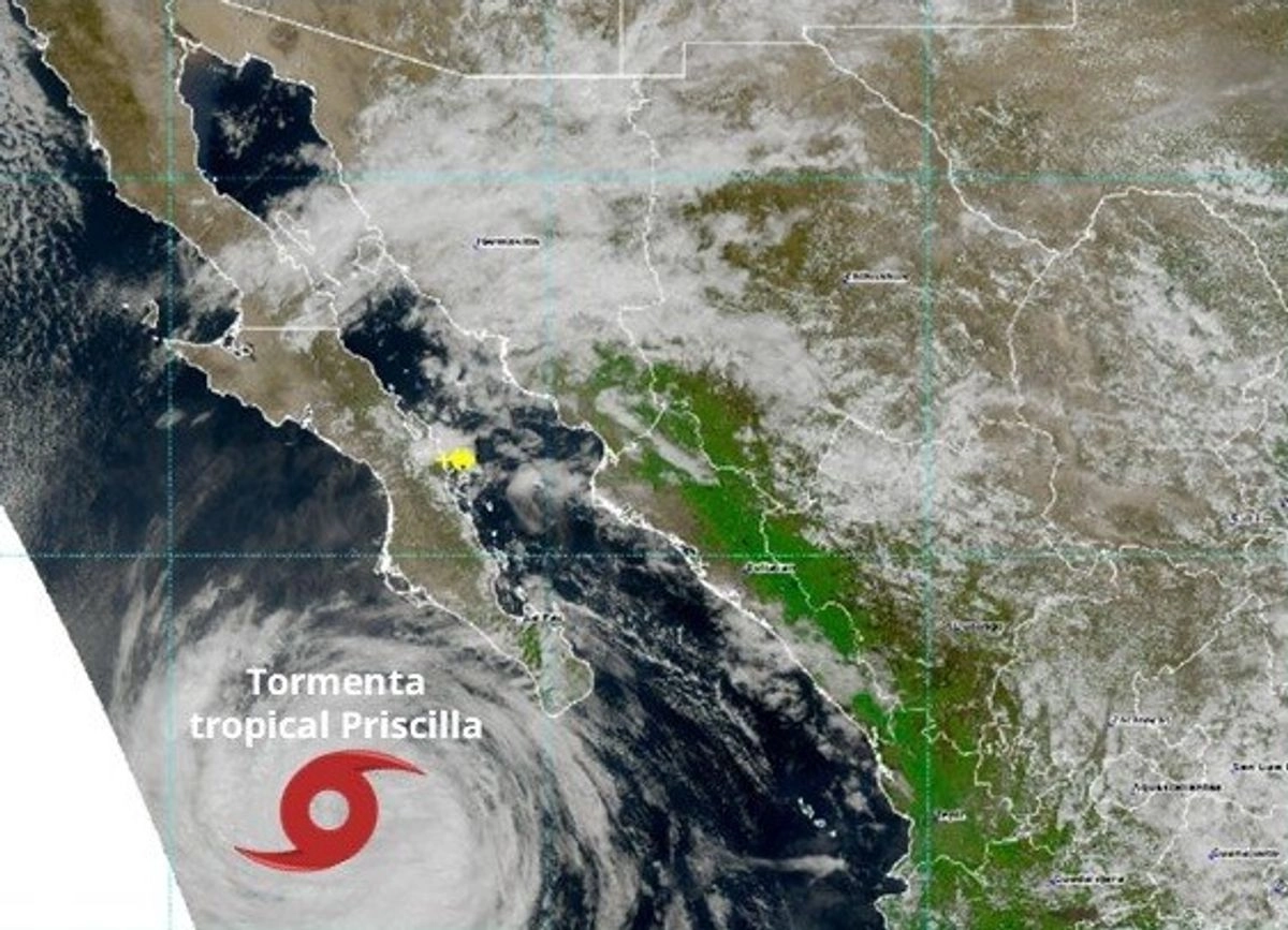 A las 12:00 horas, tiempo del centro de México, se localizó a 315 kilómetros al oeste-suroeste de Cabo San Lucas, Baja California Sur, con vientos máximos sostenidos de 110 kilómetros por hora y rachas de 140.