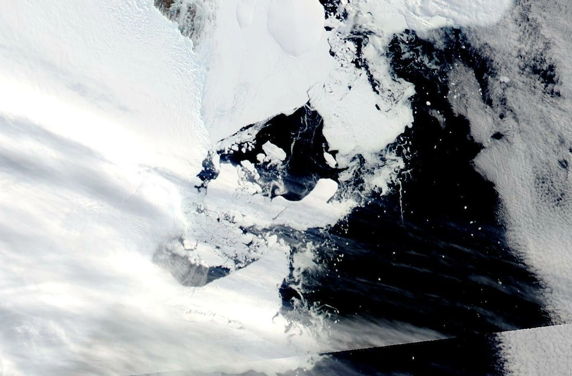 La barrera de hielo desintegrada en la Antártida tenía una extensión de mil 200 kilómetros cuadrados. Foto Ap