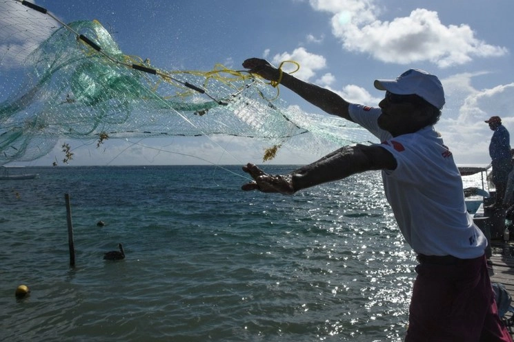 Un pescador en Puerto Morelos, Quintana Roo. Foto Cuartoscuro/ archivo

