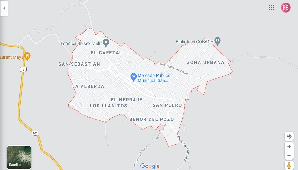 Captura de pantalla del municipio de Venustiano Carranza. Foto Google maps
