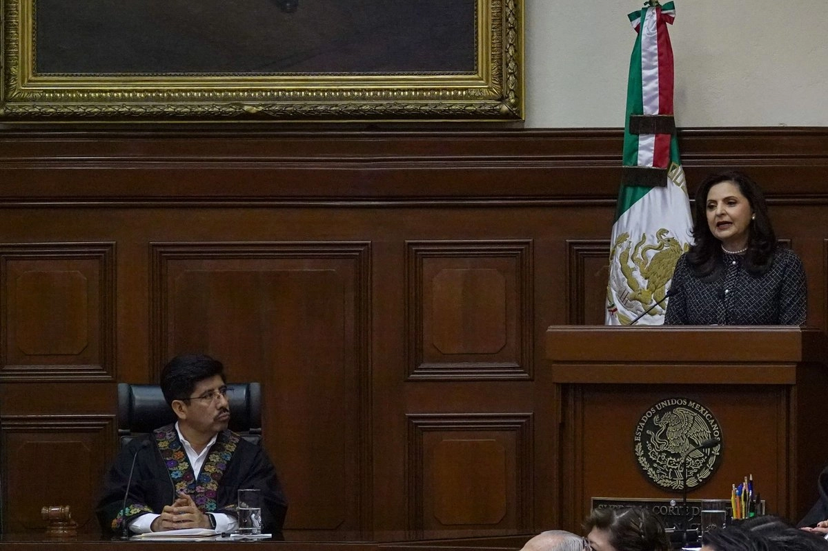 La magistrada presidenta del TEPJF, Mónica Soto, rindió su informe de labores en la Suprema Corte de Justicia de la Nación.