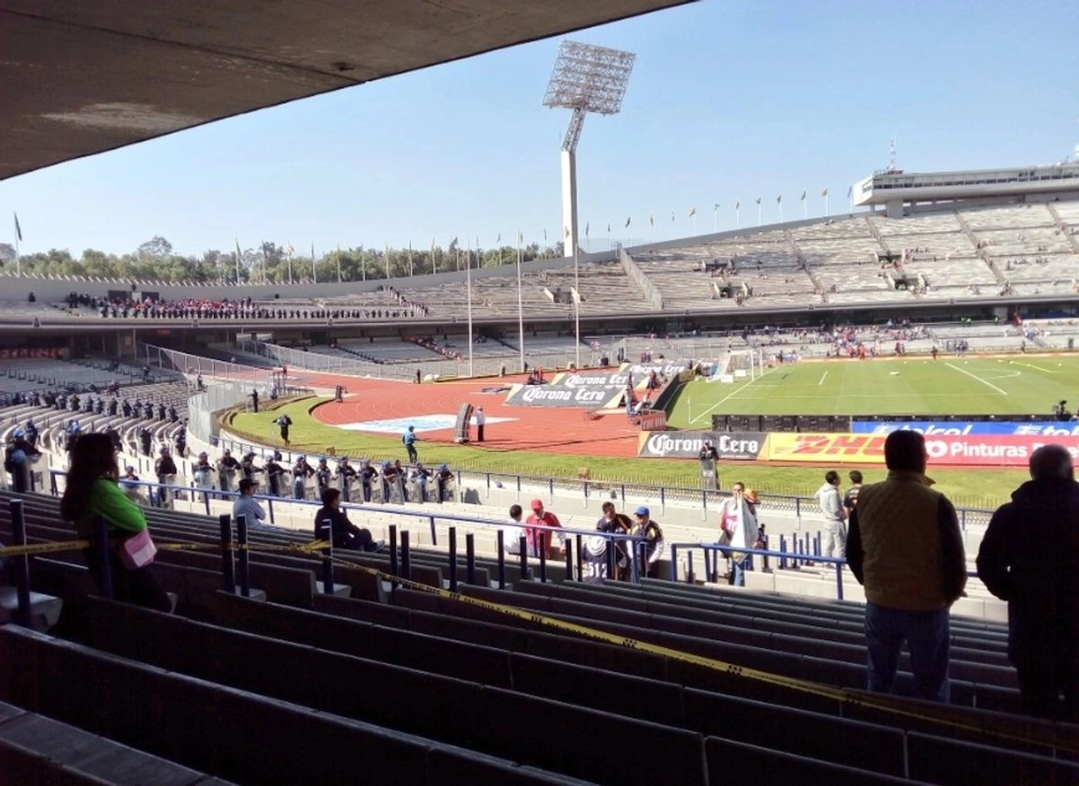 El Estadio Olímpico Universitario antes de iniciar un partido de futbol.