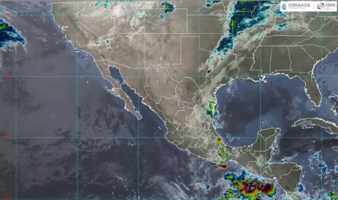 Imagen difundida por la Conagua sobre la previsión del clima para este jueves en el territorio nacional 