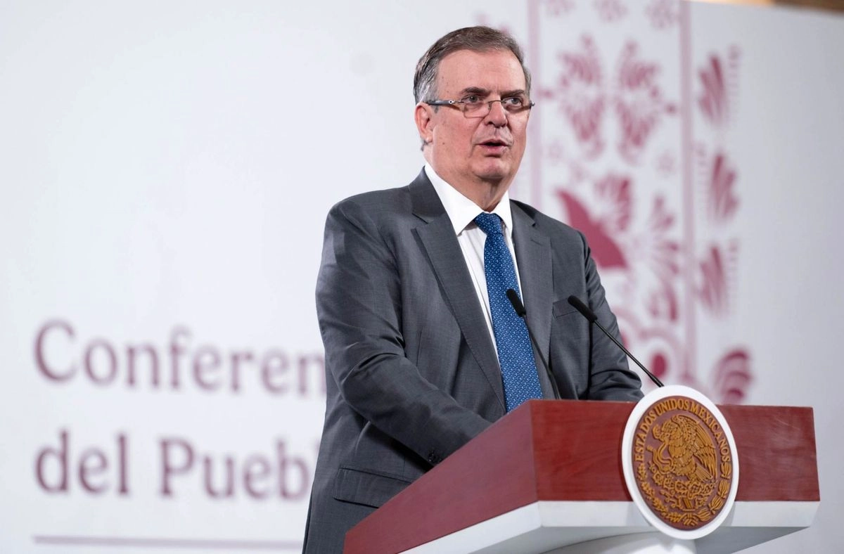 Marcelo Ebrard, secretario de Economía, durante la conferencia de prensa de la presidenta Claudia Sheinbaum 