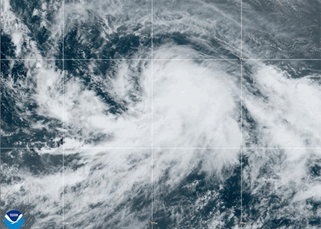 Imagen satelital de una tormenta tropical. Foto Ap