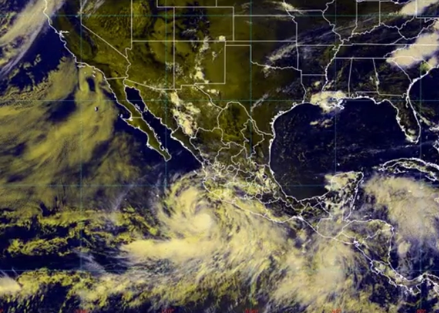 Trayectoria de la depresión tropical Tres-E. Imagen SMN