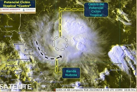 El fenómeno meteorológico genera Lluvias muy fuertes a intensas en zonas del oriente y sureste del país. Foto SMN