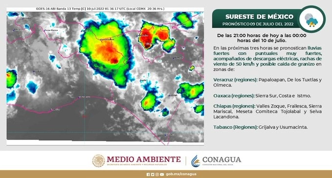 Imagen satelital difundida por Conagua