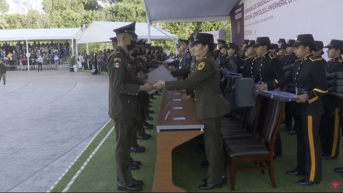 El Centro Militar de Ciencias de la Salud cuenta con sistemas tecnológicos, equipo médico, laboratorios, ayudas didácticas y docentes capacitados para asegurar una formación académica profesional de excelencia y alto nivel, el 25 de agosto de 2022. Imagen tomada de la transmisión en vivo a través del canal de Youtube de SEDENAmx
