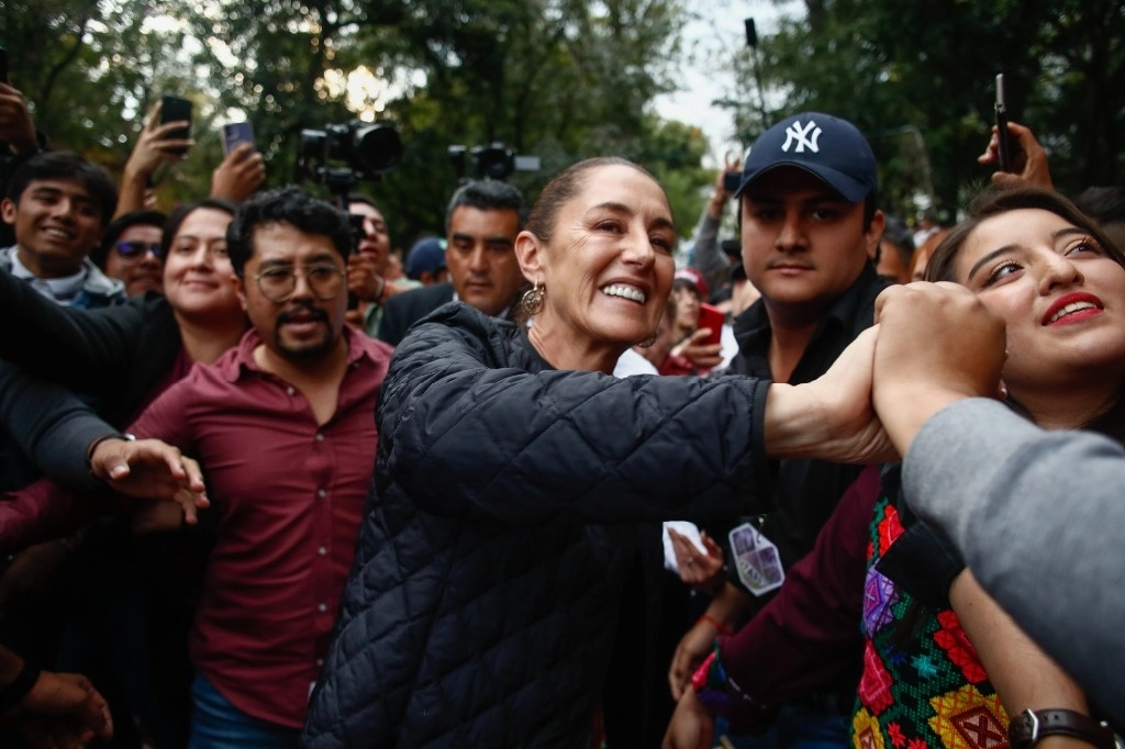 La candidata a la presidencia de la coalición Sigamos Haciendo Historia, Claudia Sheinbaum. Foto Víctor Camacho 
