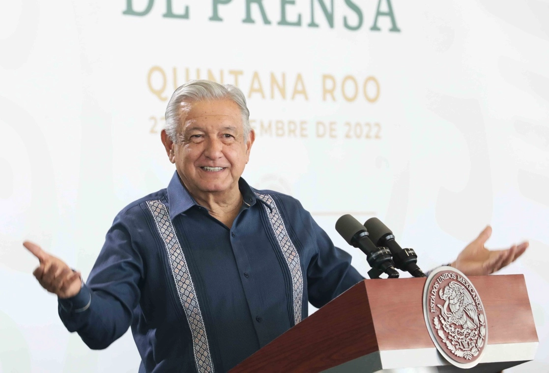El presidente López Obrador ofrece este jueves su conferencia matutina desde Chetumal, Quintana Roo. Foto Cuartoscuro