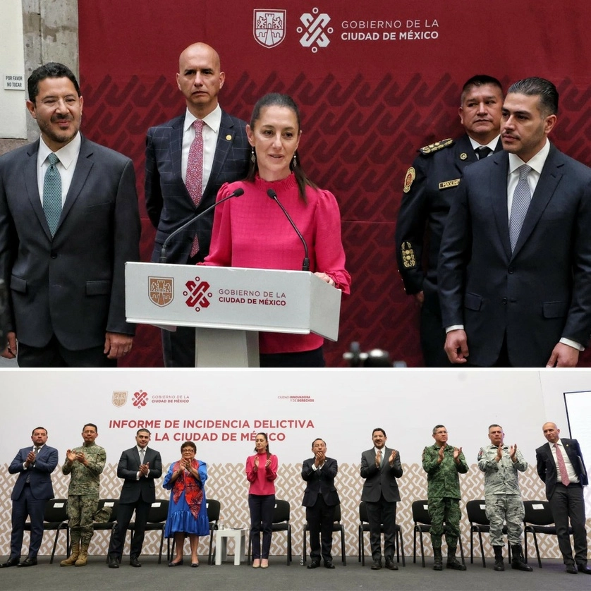 La jefa de Gobierno de la CDMX, Claudia Sheinbaum, presentó junto con integrantes de su gabinete un informe de incidencia delictiva. Imagen tomada de https://www.facebook.com/ClaudiaSheinbaumPardo 
