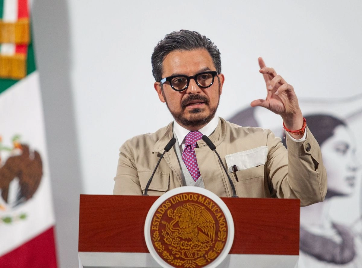 Zoé Robledo Aburto, director general del Instituto Mexicano del Seguro Social (IMSS), durante conferencia de prensa dedicada al tema de Salud. 