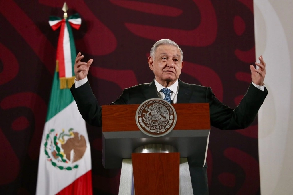 El presidente de México, Andrés Manuel López Obrador, durante su conferencia matutina en Palacio Nacional, en la Ciudad de México, el 31 de enero de 2024. Foto Luis Castillo