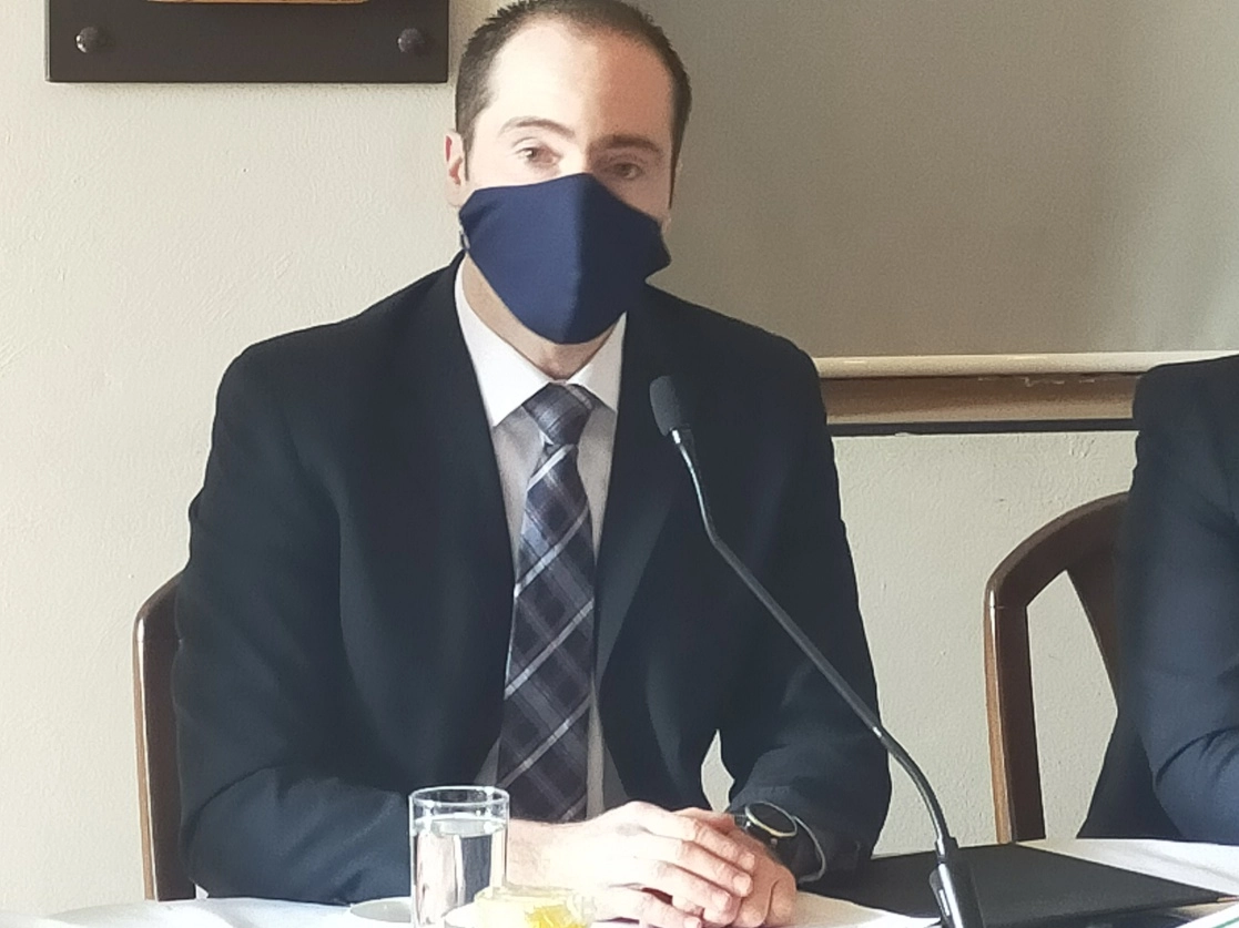 Rodrigo Vázquez Celis, secretario de Seguridad del Estado de México, el 4 de marzzo de 2021. Foto Silvia Chávez