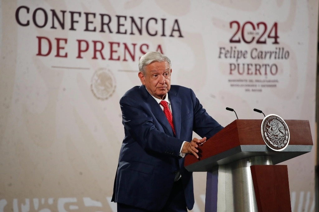 El presidente López Obrador, durante una de sus conferencias desde Palacio Nacional. Foto Cristina Rodríguez / archivo 