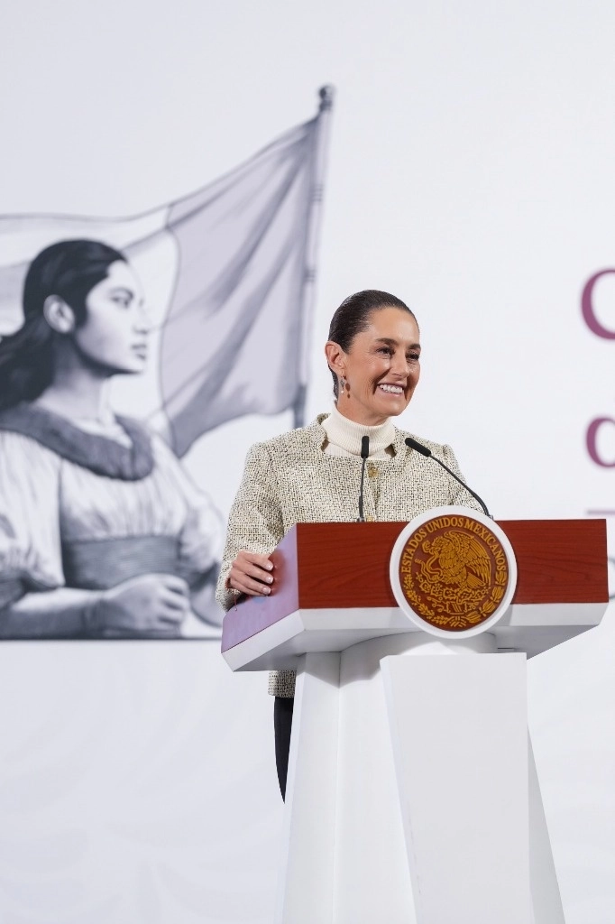 La presidenta Claudia Sheinbaum, durante su conferencia de este jueves 30 de enero de 2025. Foto cortesía Presidencia

