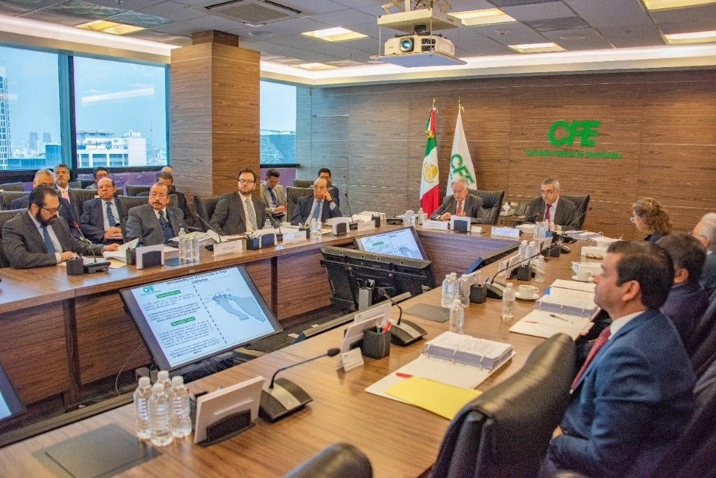 Aspecto de la 60 Sesión Ordinaria del Consejo de Administración de la CFE. Foto tomada de X @CFEmx.