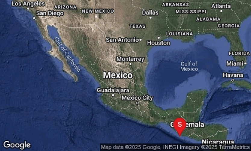 El sismo de 5.7 percibido en Chiapas ocurrió a la 1:01 horas del miércoles 5 de febrero de 2025. Foto Tomada de X @SismologicoMX 