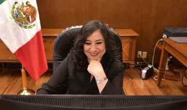La titular de la SFP, Irma Sandoval Ballesteros durante la Cumbre Iberoamericana. Foto cortesía Función Pública